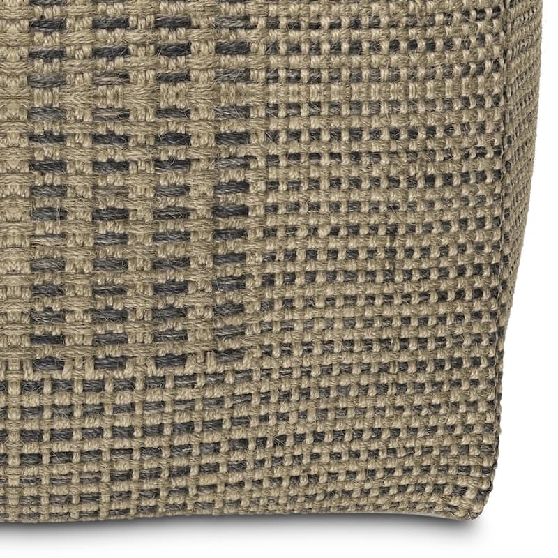 WYNDENHALL Matilda Contemporary Square Woven Pouf in Natural Jute