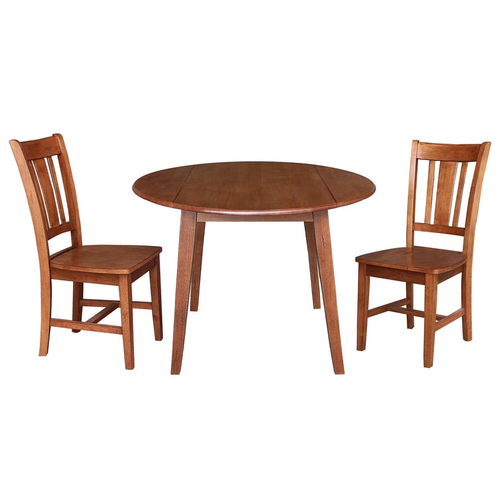 42" Round Dual Drop Leaf Table with Dining Chairs