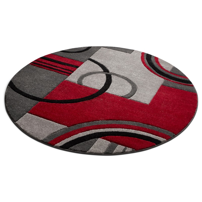 Well Woven Ruby Galaxy Waves Modern Geometric Area Rug