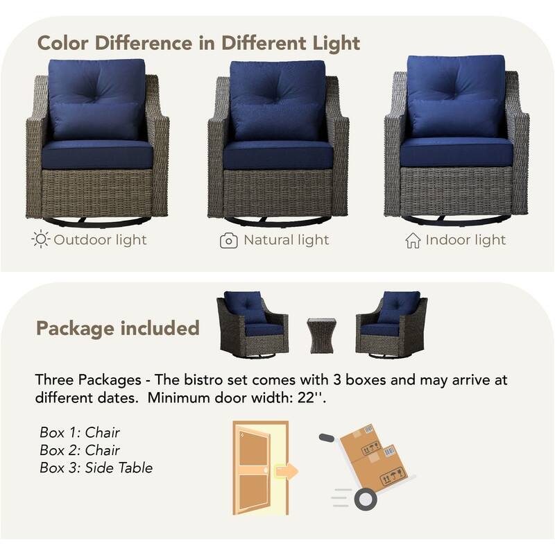 Murphy Outdoor Wicker Patio Outdoor Sofa Swivel Chair Coffee Table