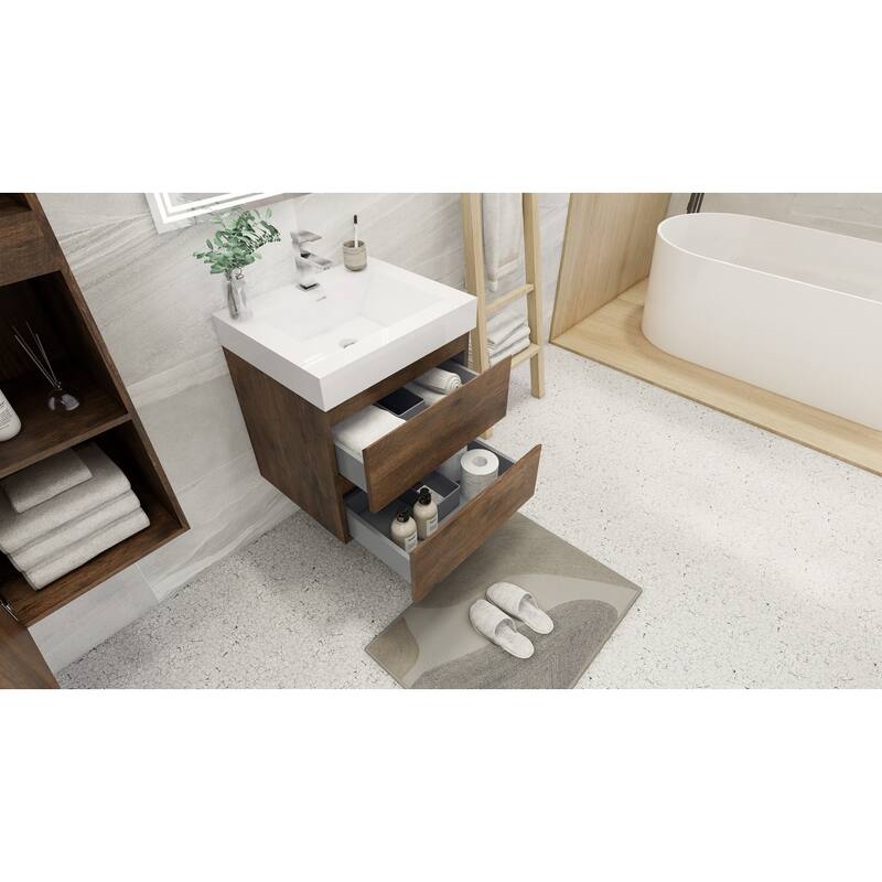 Baillie 24'' Wall-Mounted Vanity with Reinforced Acrylic Sink