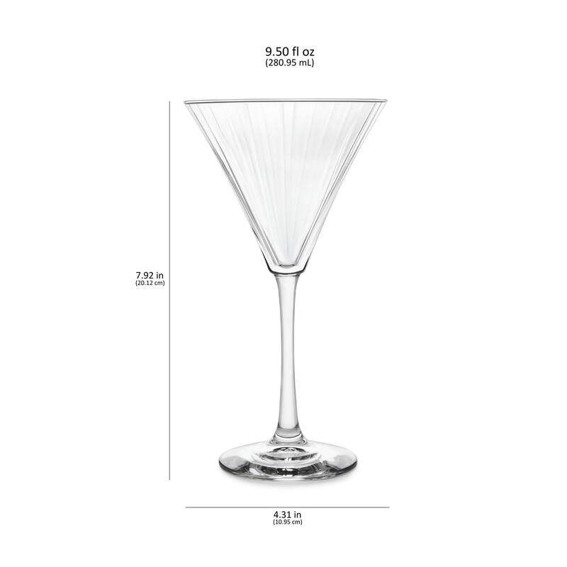 Libbey Paneled Martini Glasses, 9.5-ounce, Set of 4 - Set of 4