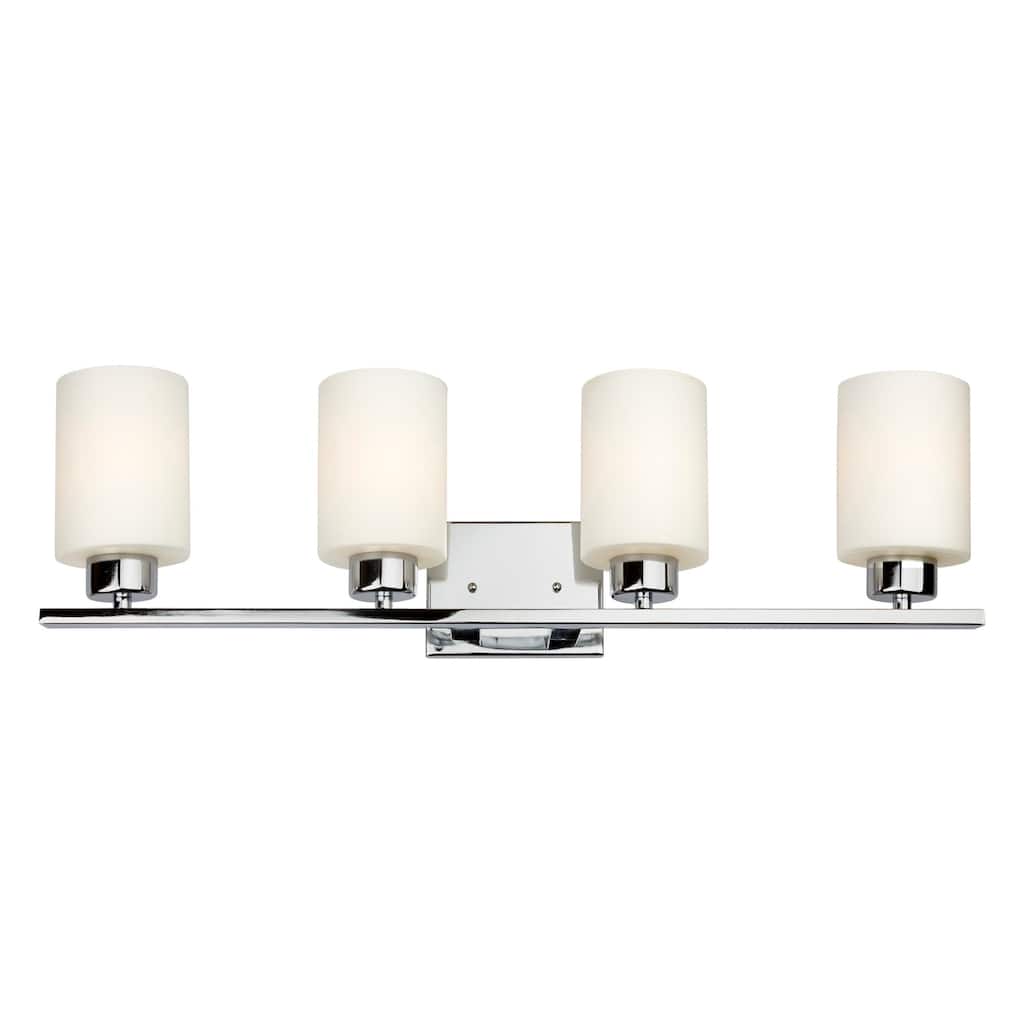 Forte Lighting 4 Light 28" Wide Bathroom Vanity Light with Satin Opal