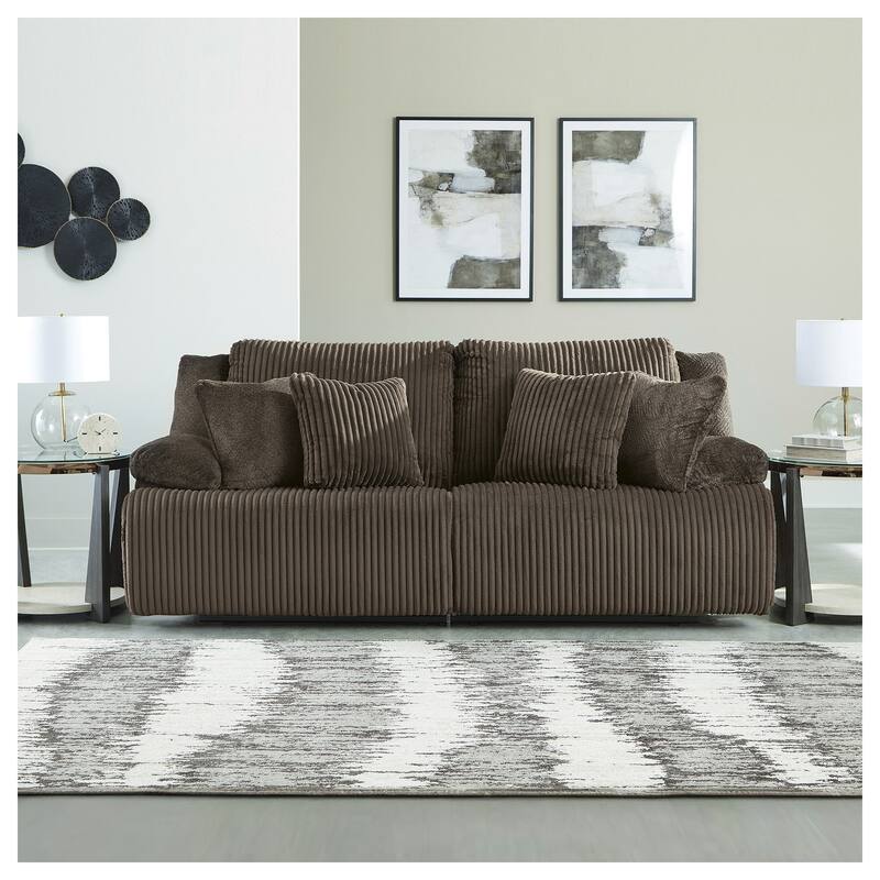 Signature Design by Ashley Top Tier 2-Piece Reclining Sectional Loveseat - 92"W x 40"D x 41"H - Chocolate