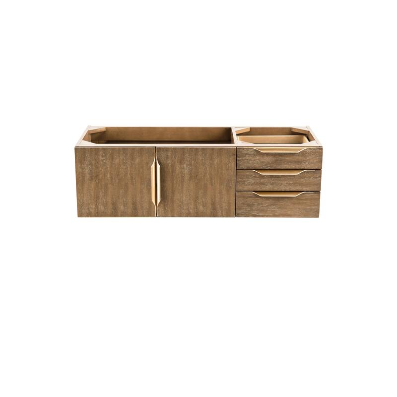 James Martin Vanities Mercer Island 48" Single Vanity, Latte Oak with Radiant Gold Hardware - Base Only - No Countertop