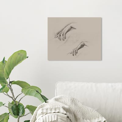 Wynwood Studio Canvas Classic Studies for a Hand in The Godhead Fires Gray and Dark Gray Traditional Wall Art Canvas Print
