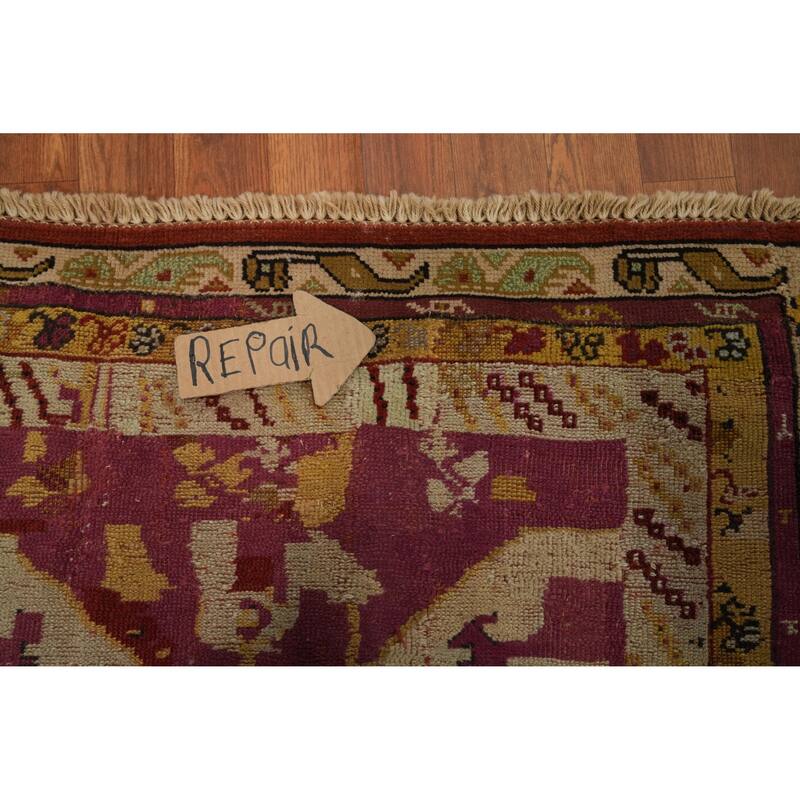 Antique Vegetable Dye Handmade Oushak Turkish Rug 3x4 - 4' 4'' X 3' 3''