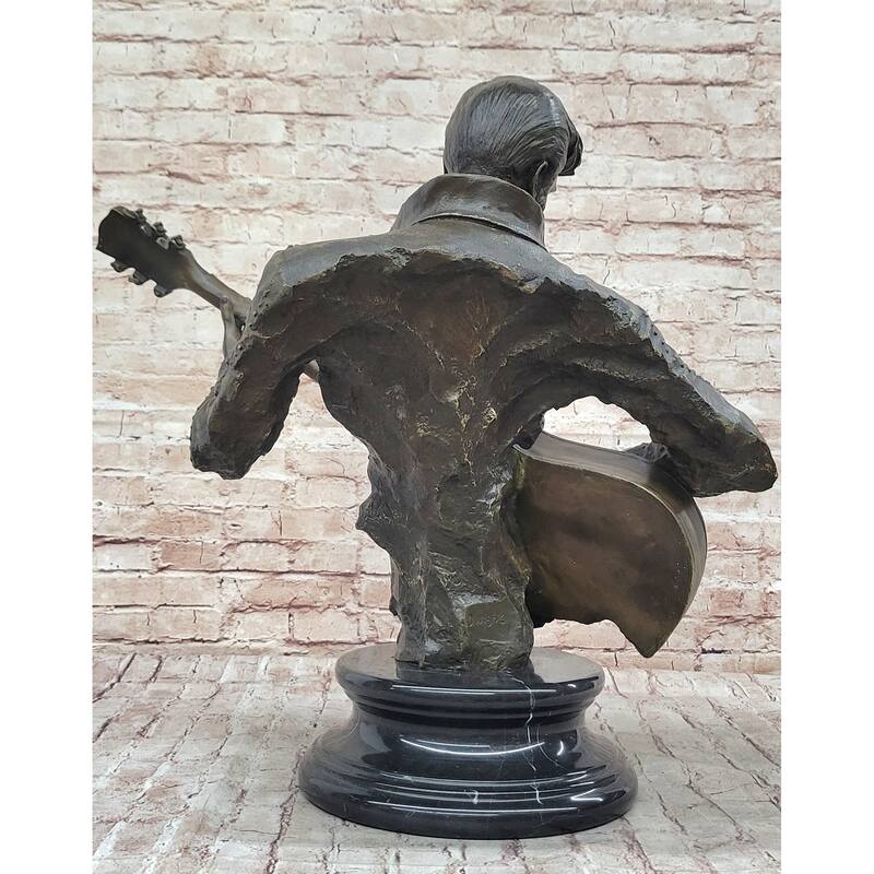Elvis Presley Playing Guitar Bronze Bust Statue Sculpture Signed Original 24 Inches X 26 Inches