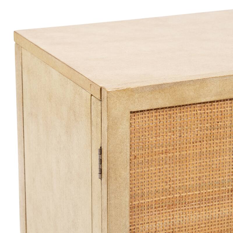 Kate and Laurel Ori Rattan Console Floor Cabinet - 38x16x23