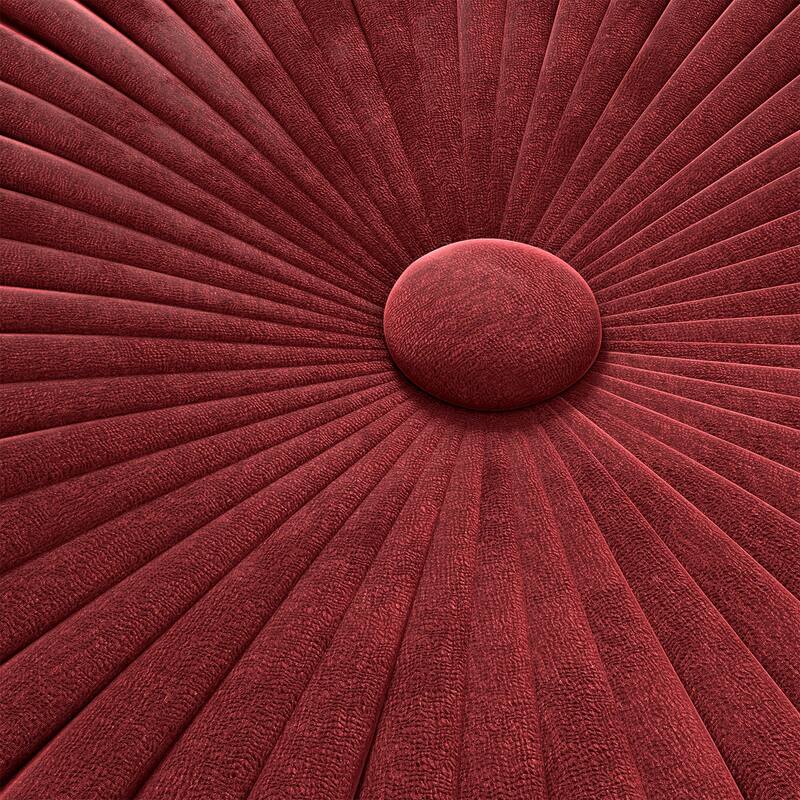 WYNDENHALL Faye Round Pouf in Velvet Fabric