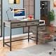 preview thumbnail 22 of 56, Computer Desk with 5 Drawers, Reversible Writing Desk with File Cabinet Printer Stand
