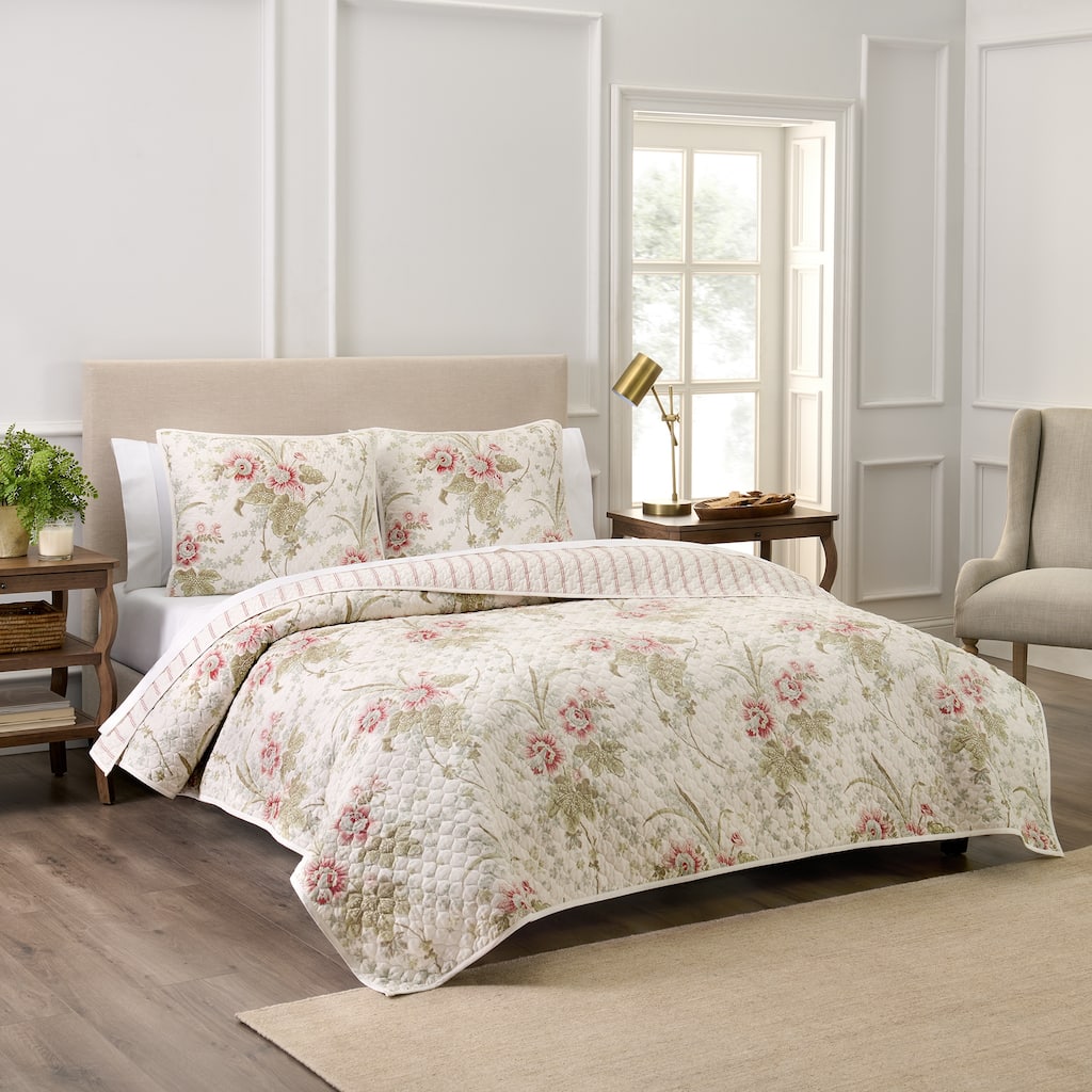 Waverly Stonington 3 Piece 100% Cotton Quilt Set
