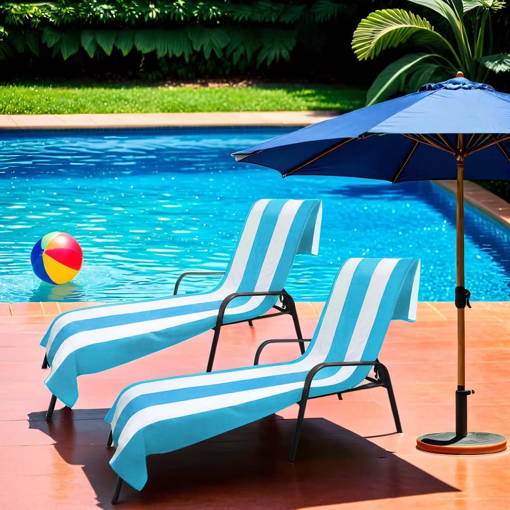 Superior Cabana Cotton Towel/ Chaise Lounge Chair Cover Set of 2
