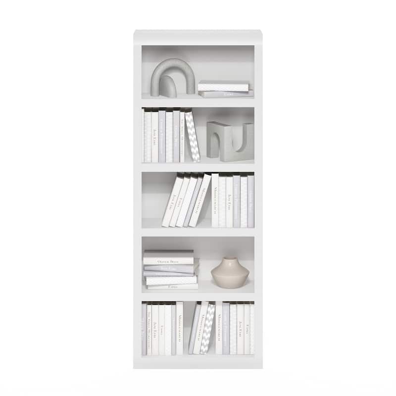 63.54 in. Tall White Wood 5-Shelf Bookcase