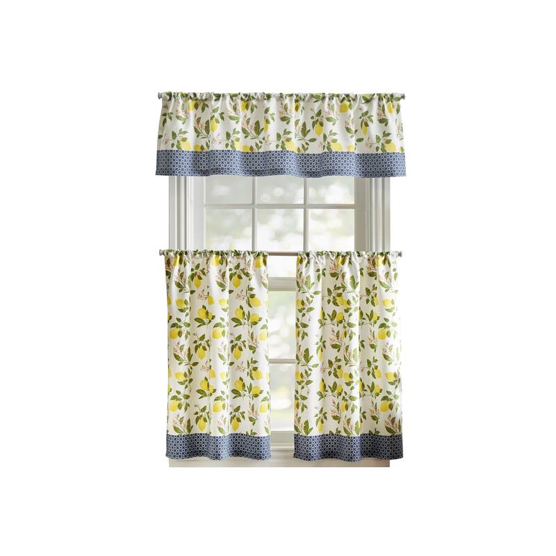 Martha Stewart Lemons 3pc Valance & Tiers Set