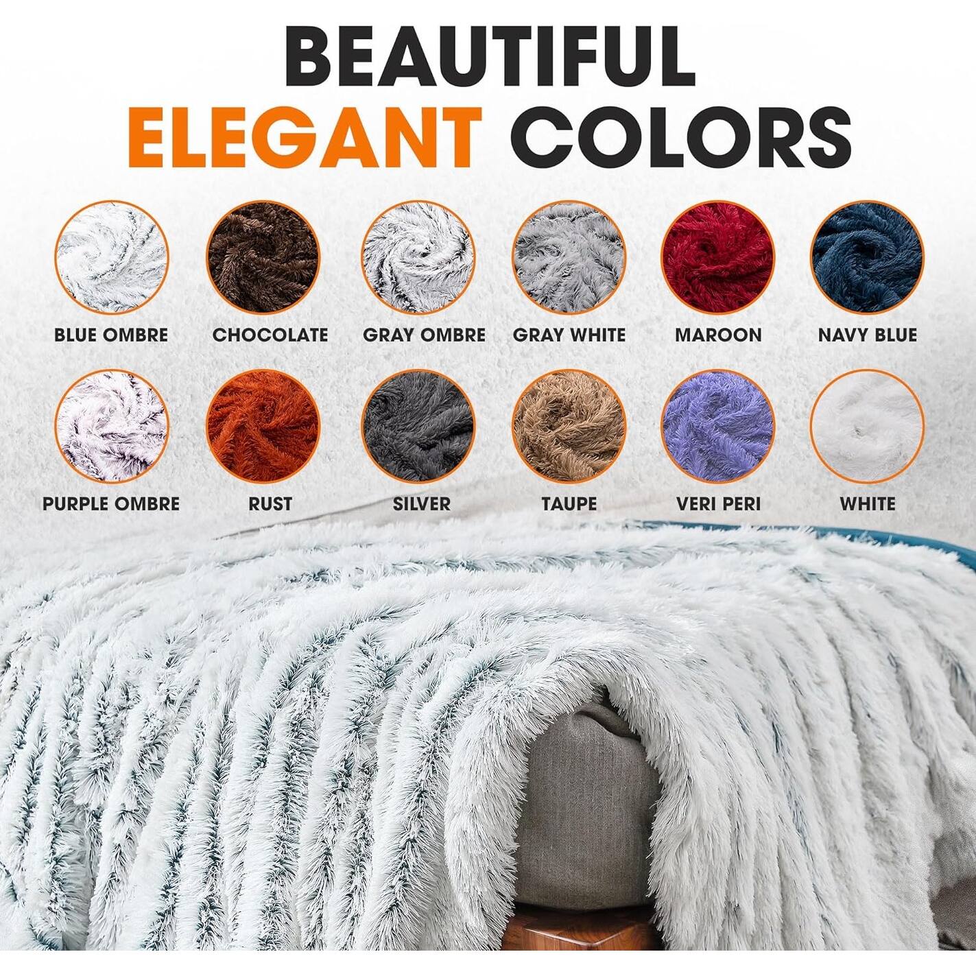 Cheer Collection Reversible Faux Fur Accent Throw Blanket-image