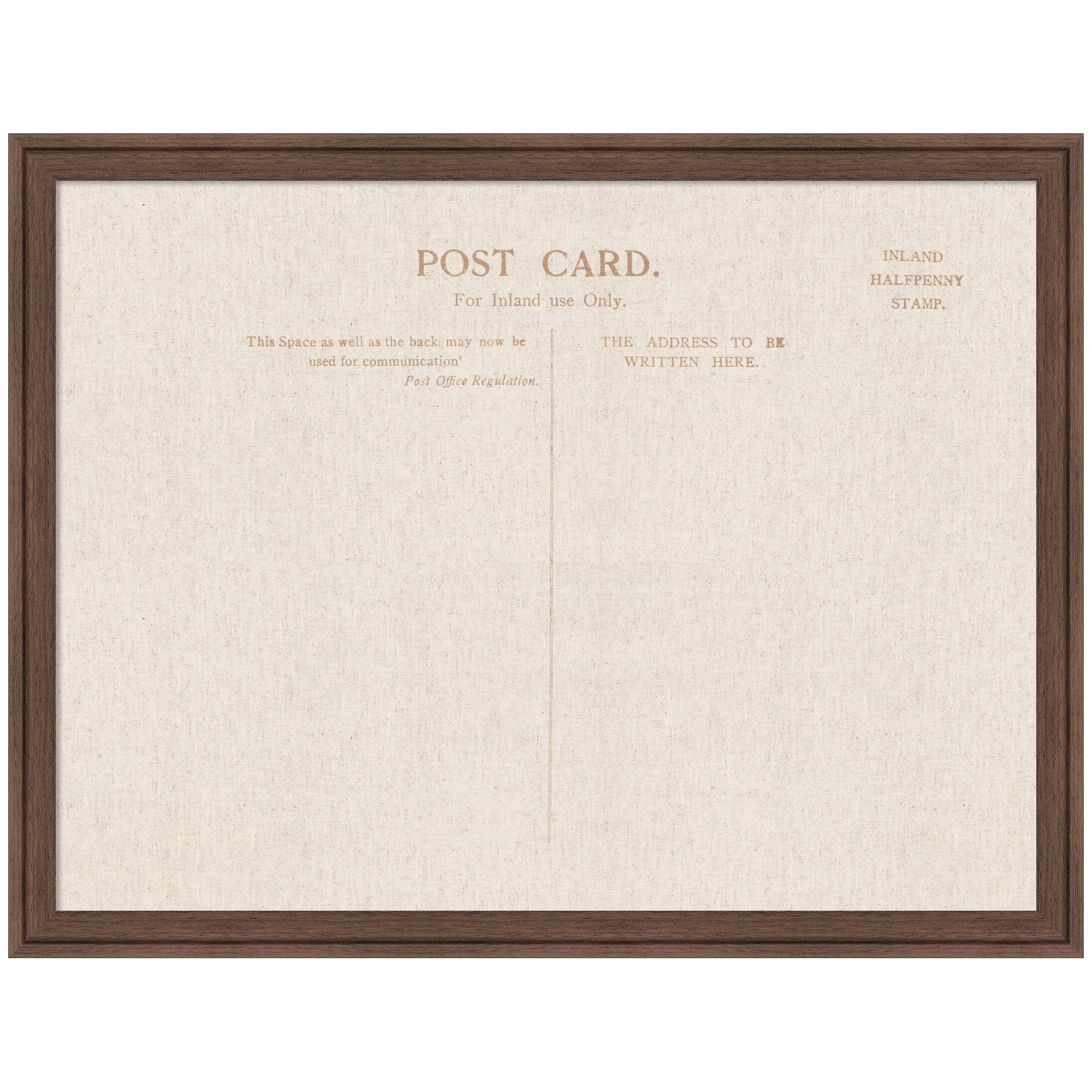 Kate and Laurel Framed Fabric Pinboard Linen Vintage Post Card Wall Organization