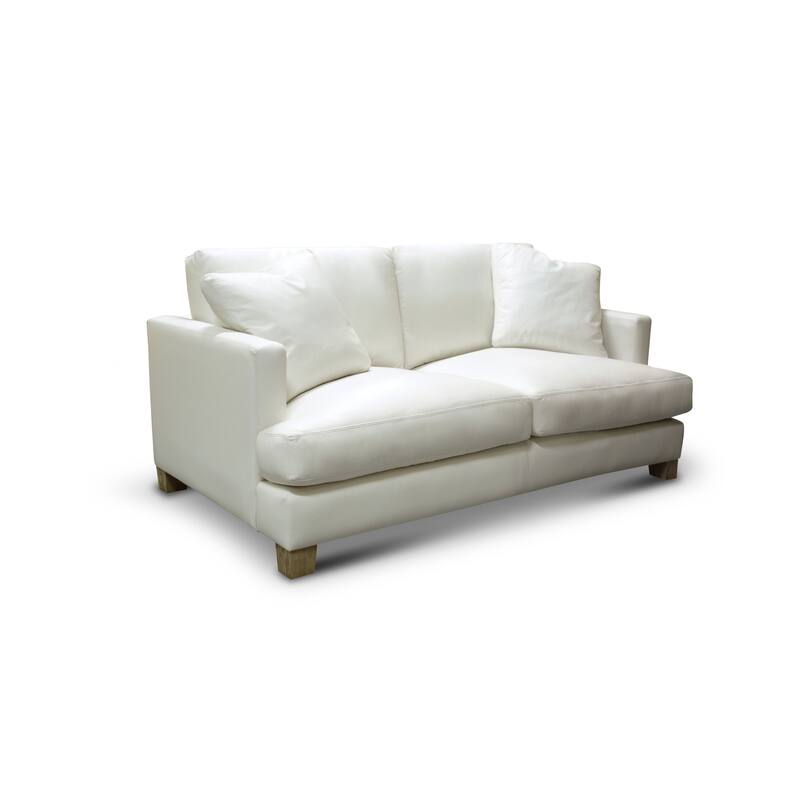 Galaxy Top Grain Leather Modern Loveseat Sofa