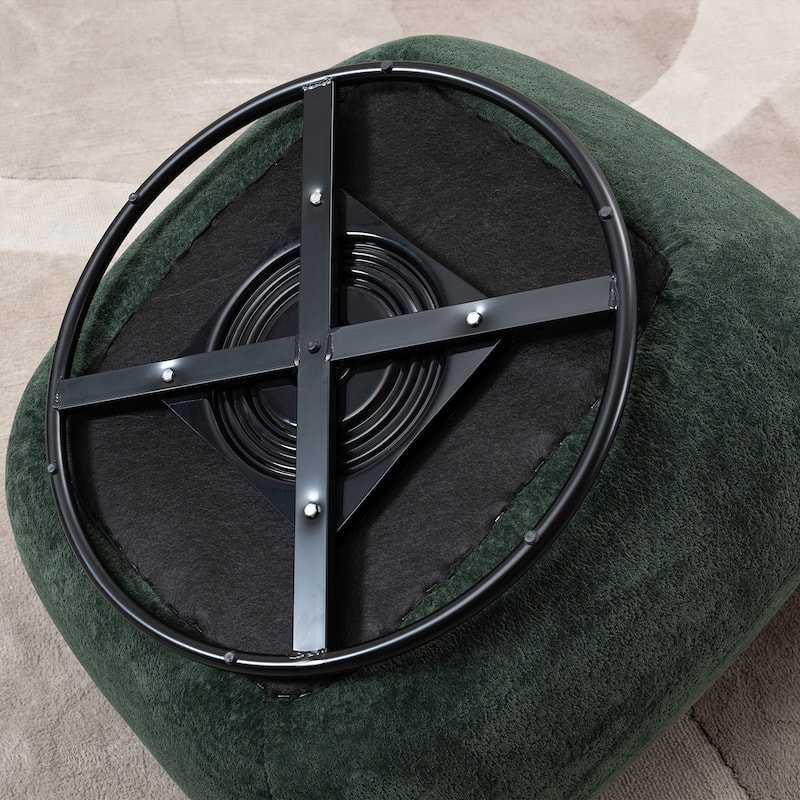 Velvet Swivel Accent Chair with Wood Frame