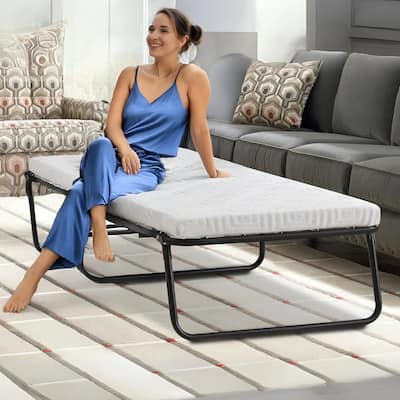 Boyd Sleep Folding Guest Bed - Metal Frame with Comfort Foam Mattress, Washable Removable Cover