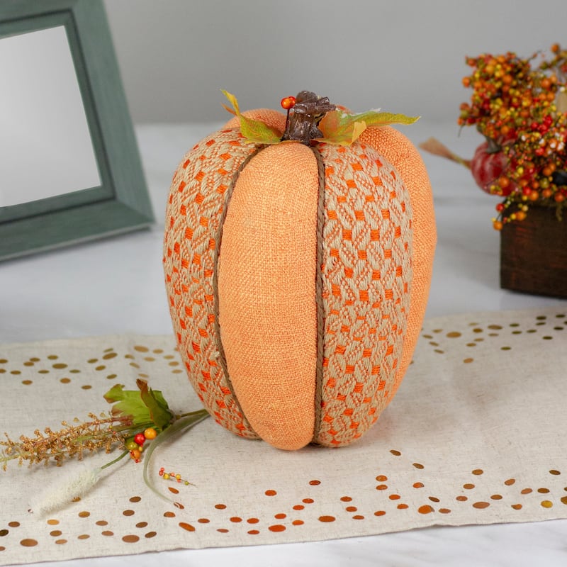 Autumn Harvest Tall Textured Thanksgiving Pumpkin - 10.5" - Orange