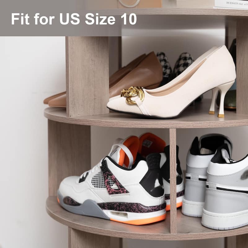 16 Pair Rotating Shoe Rack Tower, Spinning Shoe Storgae Rack - 16 Pair