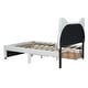 preview thumbnail 5 of 9, Full Size Upholstered Platform Bed with Ears Shaped Headboard,2 Drawers