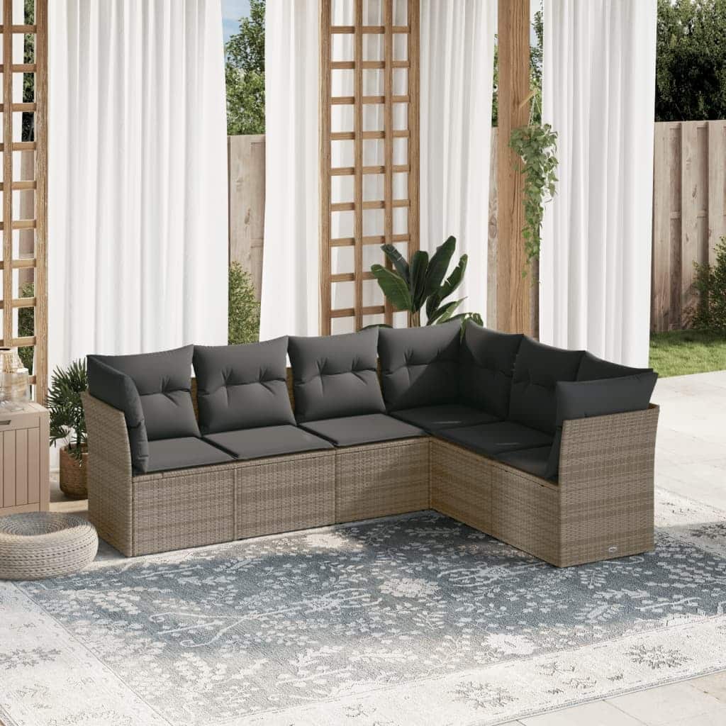 vidaXL Garden Sofa Set Grey - 24.4 x 24.4 x 27.2