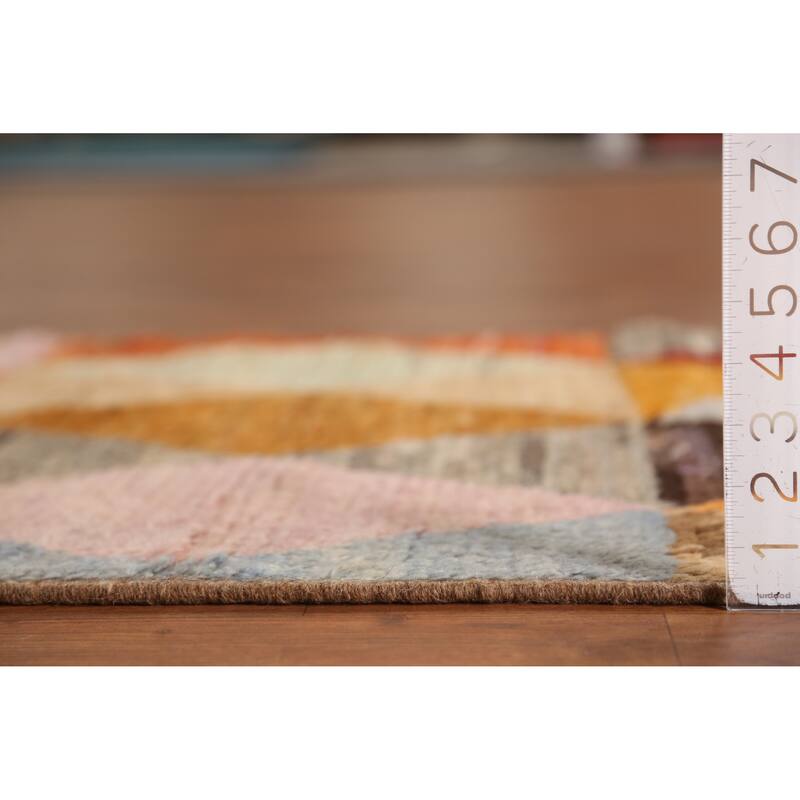 All-Over Trellis Moroccan Oriental Runner Rug Hand-Knotted Wool Carpet - 2'11" x 9'11"