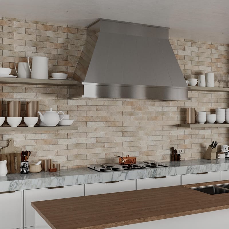 Merola Tile Arches Brick Cotto 2-1/2" x 9-7/8" Ceramic Wall Tile - Case (32 Tiles)