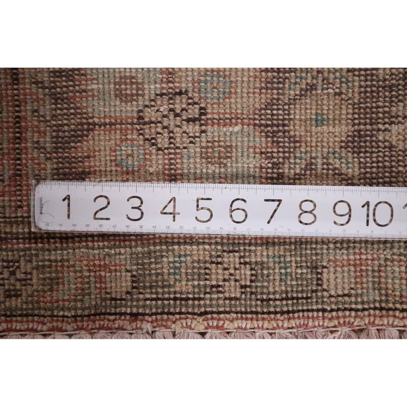 Pink Tabriz Vintage Persian Area Rug Hand-Knotted Wool Carpet - 6'8" x 9'9"