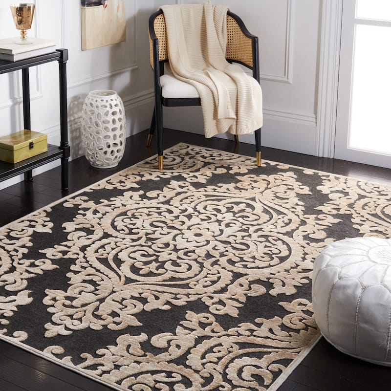 SAFAVIEH Paradise Eilika Watercolor Modern Viscose Rug - 7'6" x 10'6" - Stone