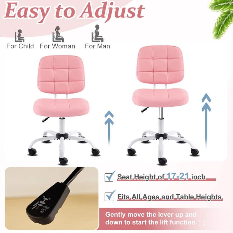22.1 Inch Upholstered PU Lattice Swivel Office Chair