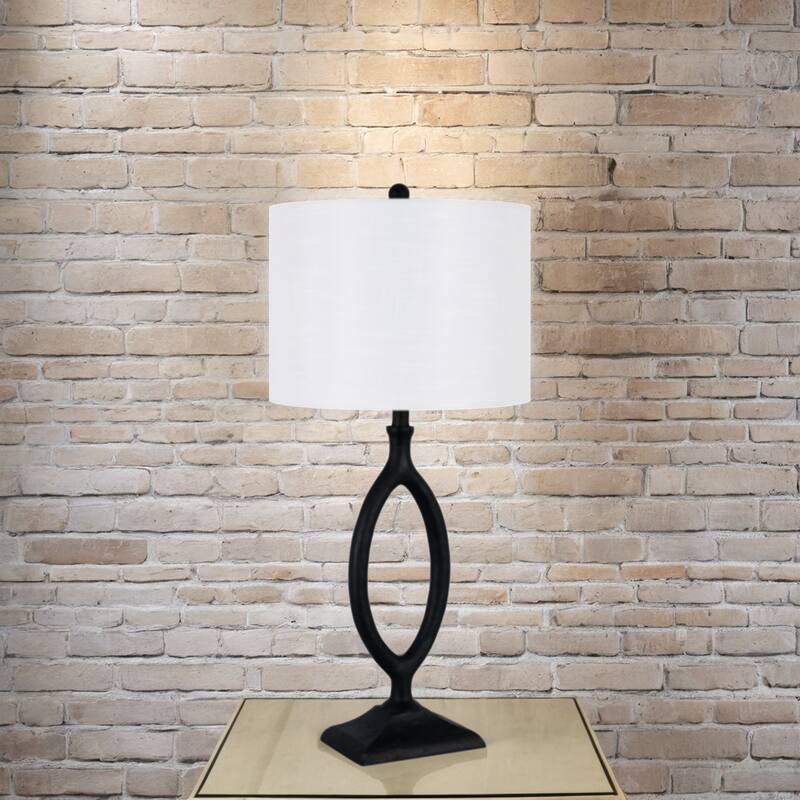 Polyresin Table Lamp - Black Cast Iron, 33" (Set of 2)
