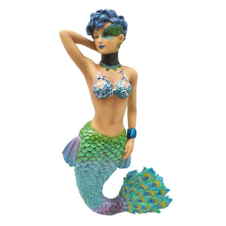 Sapphire Mermaid Blue and Green Christmas Holiday Ornament December Diamonds - Multi