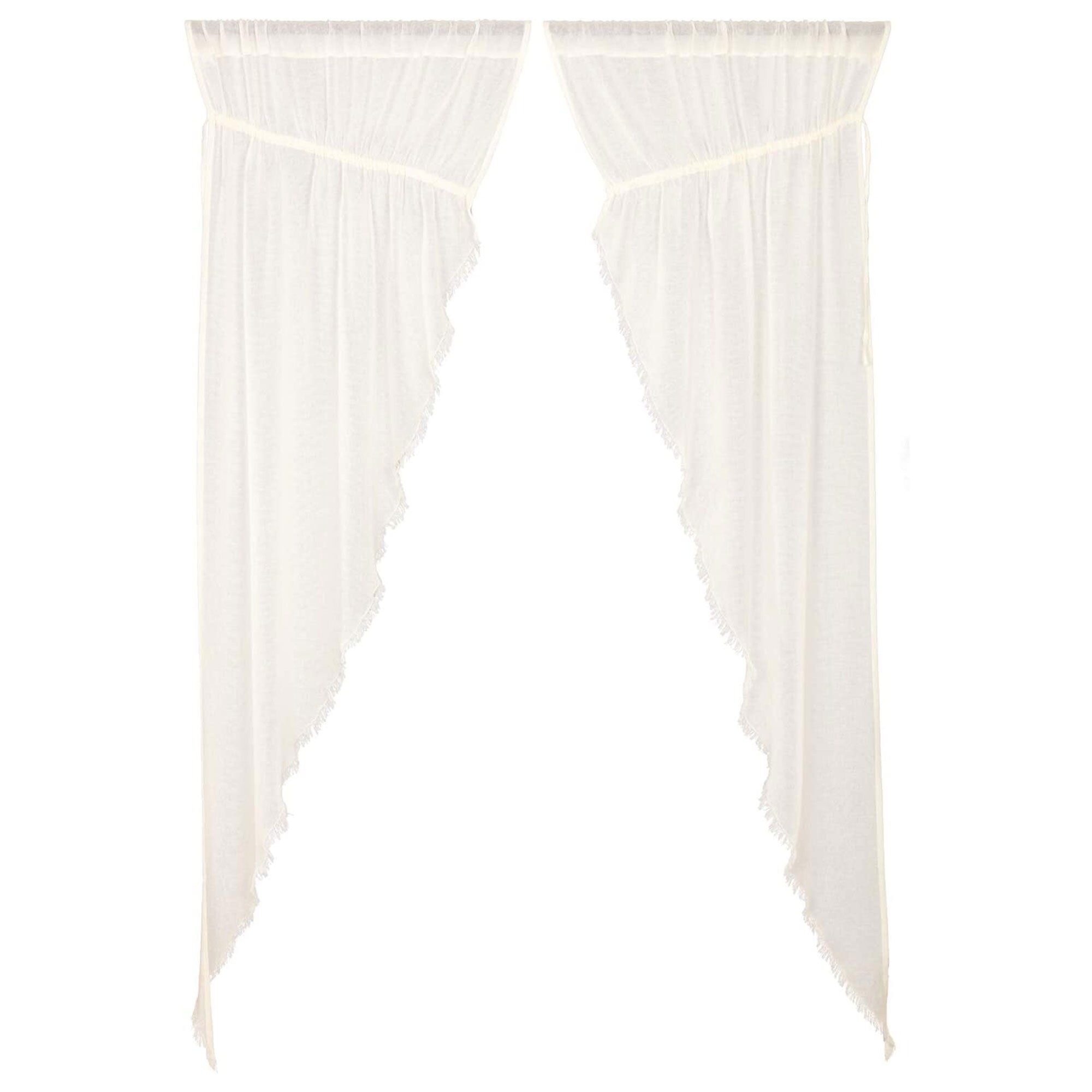 84"x40" Tobacco Cloth Antique White Country Curtain Panel Set by VHC Brands 