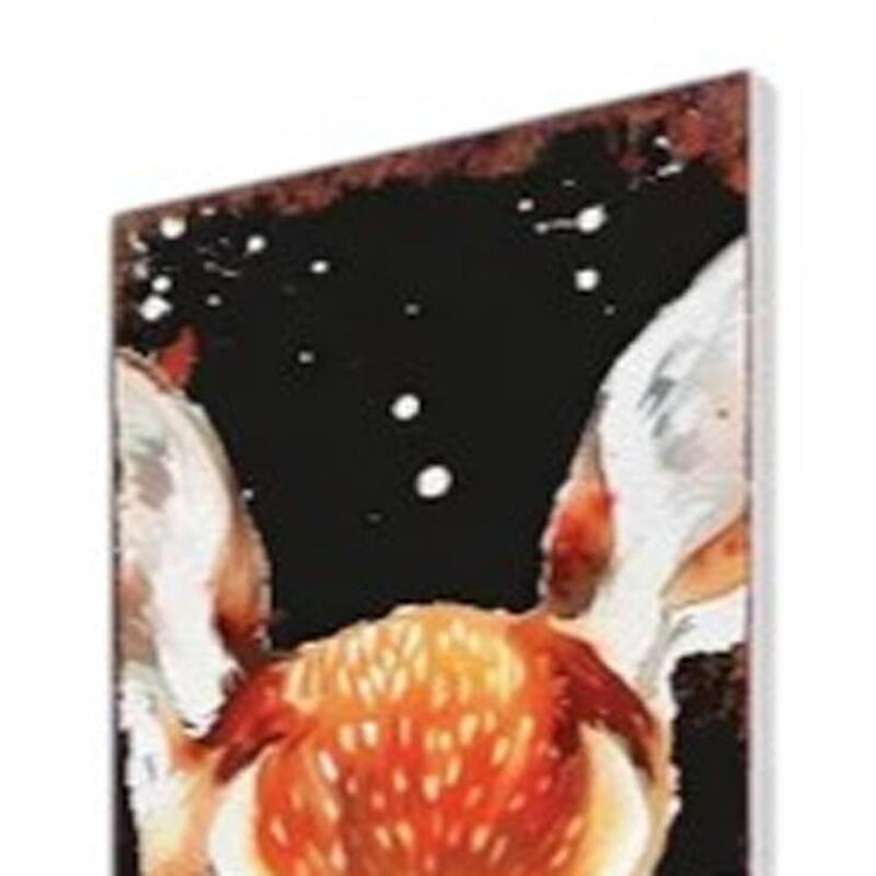 HomeRoots 42" Black White Brown And Orange Solid Wood Deer Garden Stake