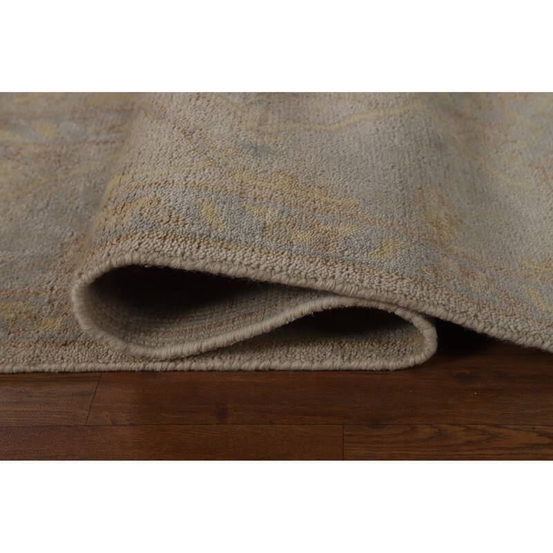 Earth Tone Camel Oushak Indian Area Rug Handmade Wool Carpet - 8'0" x 9'10"