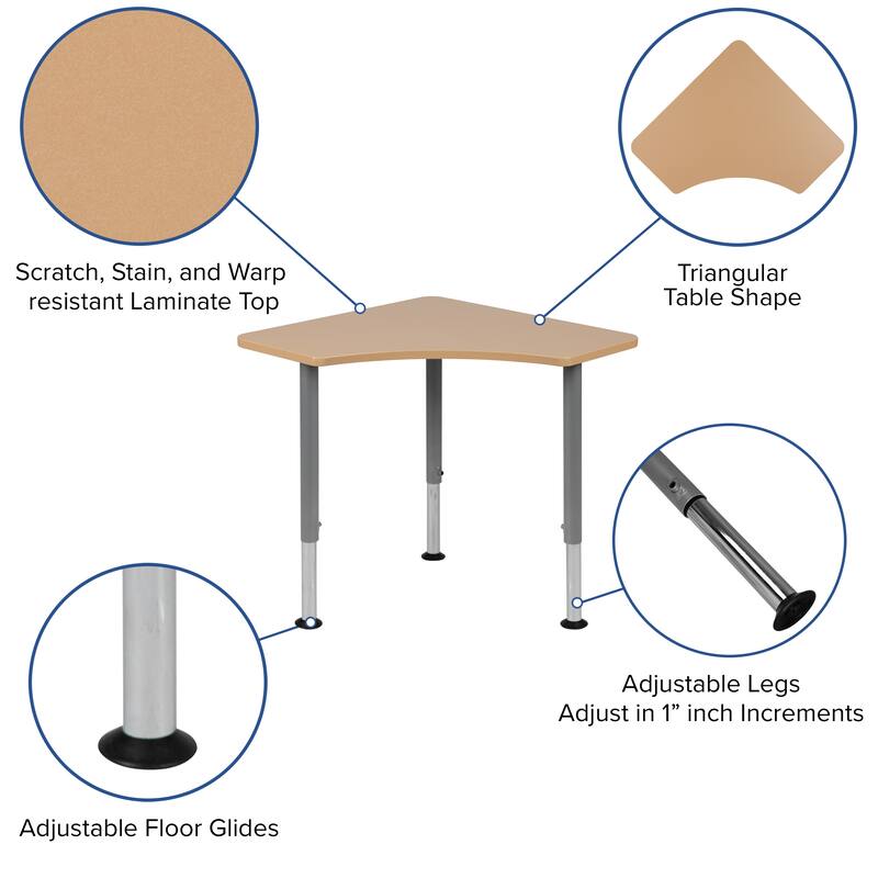 Triangular Collaborative Adjustable Student Desk - Home and Classroom