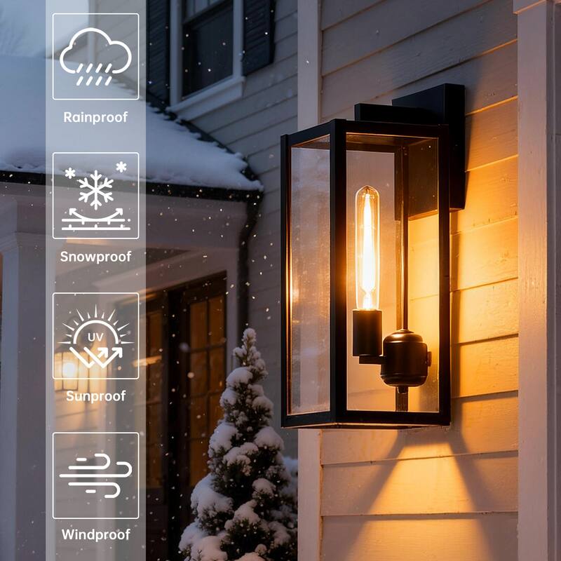 Large Medium Iron Rectangular Outdoor Wall Light