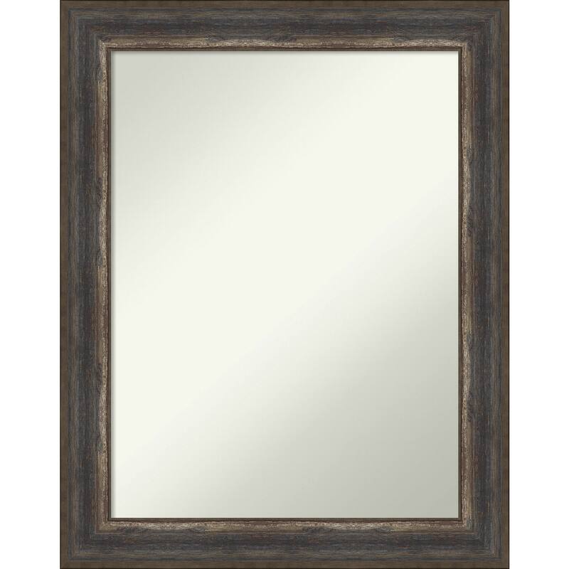 Non-Beveled Wall Mirror - Alta Rustic Char Frame
