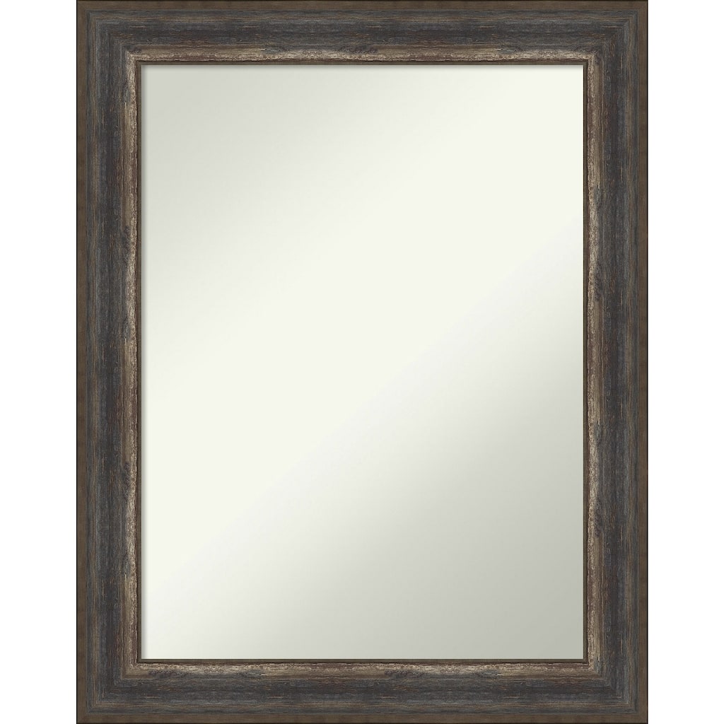 Non-Beveled Wall Mirror - Alta Rustic Char Frame
