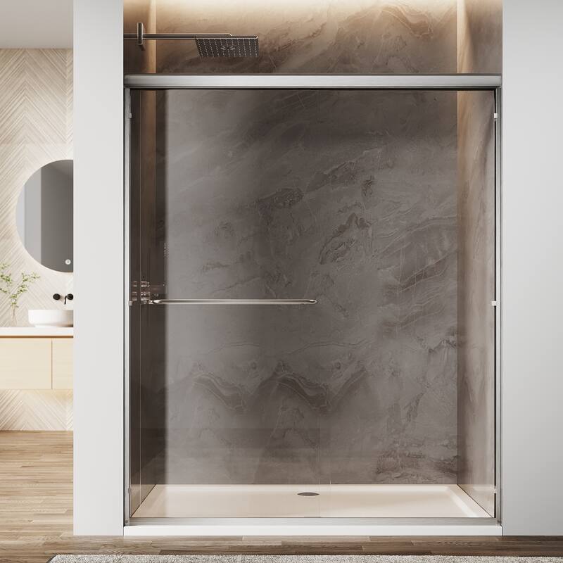 Sunny Shower 60 in.W x 72 in.H Double Sliding Shower Door with 1/4 inch Clear Tempered Glass