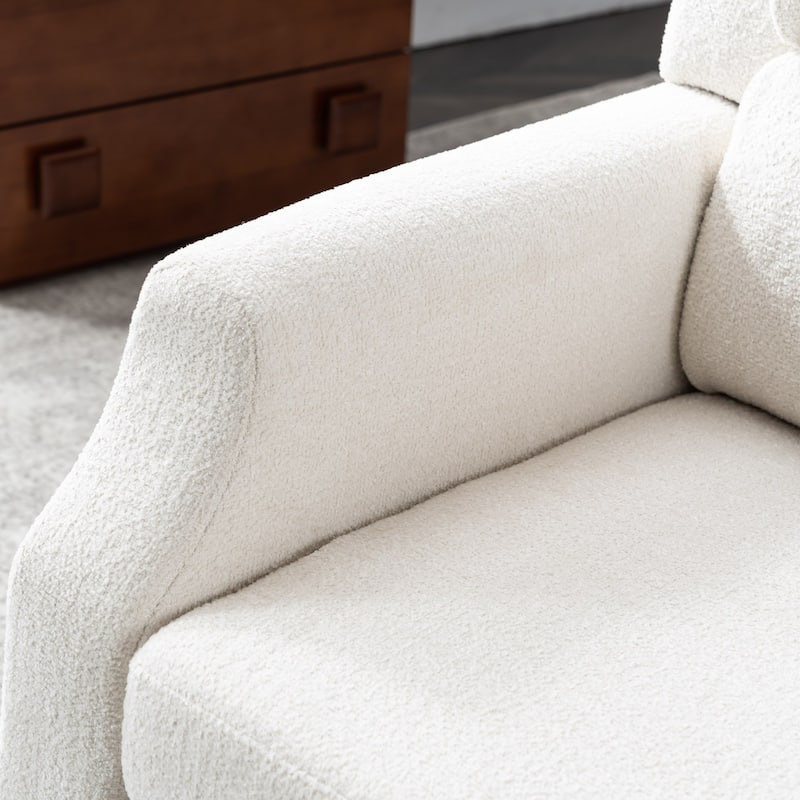 Modern Accent Chair Armchair Upholstered Boucle Fabric Single Sofa