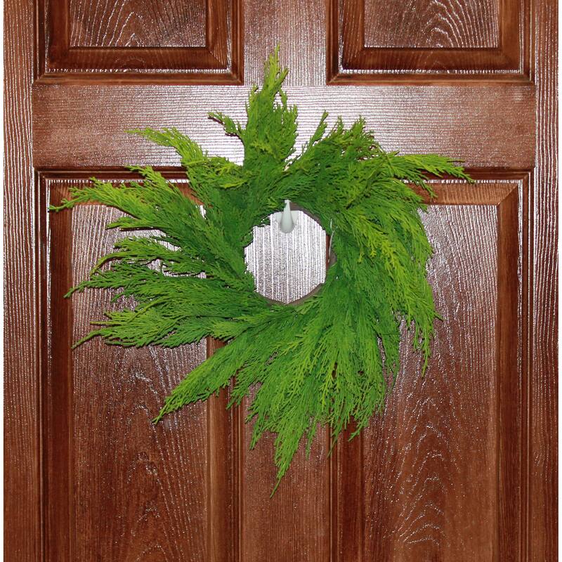 19" Artificial Christmas Cypress Centerpiece Wreath