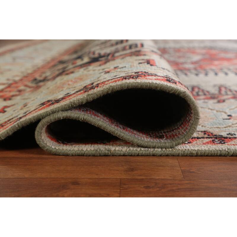 Hand Knotted Oriental 100% Wool Carpet Traditional Geometric Greys & Charcoal Viss Area Rug - 11' 10'' X 8' 10''