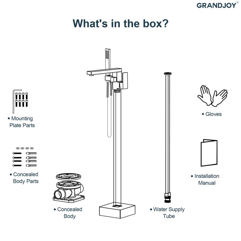 GRANDJOY 1-Handle Stylish Freestanding Tub Faucet with Hand Shower