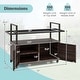 preview thumbnail 17 of 18, Costway Outdoor Bar Cart with Tempered Glass Top Storage Cabinet & 8 - See Details