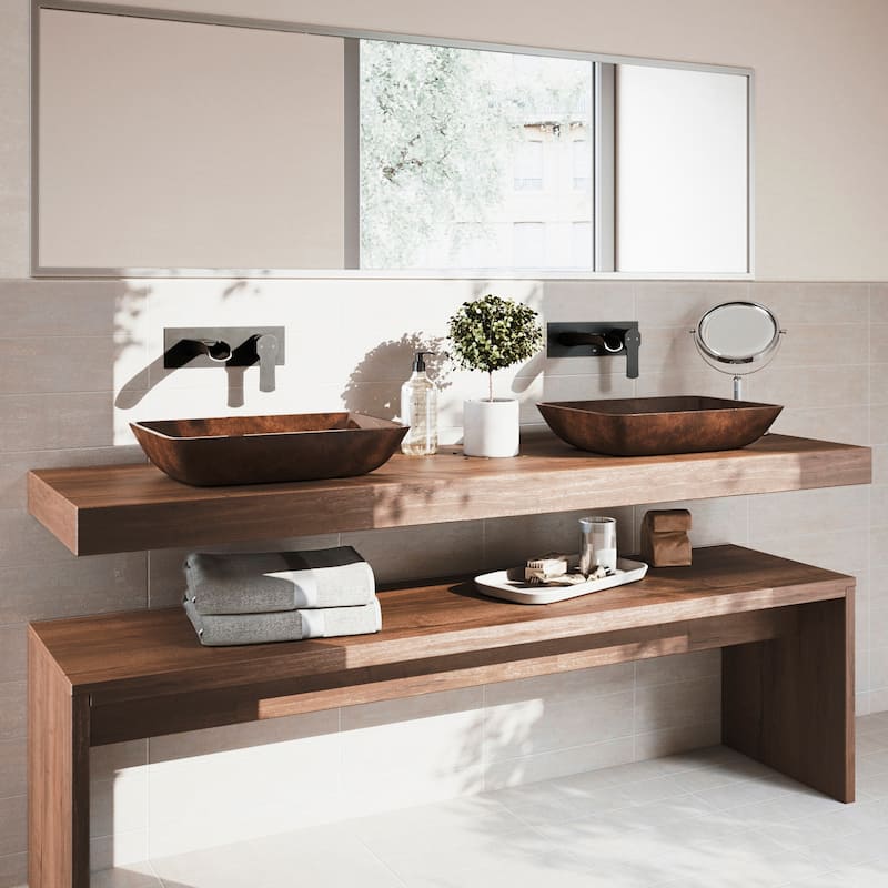 VIGO Cornelius 3" H Single Handle Wall Mount Bathroom Faucet