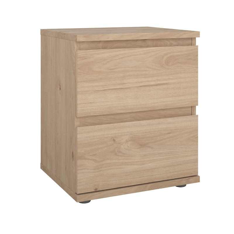 Porch & Den Aurora 2 Drawer Nightstand, Jackson Hickory - Jackson Hickory